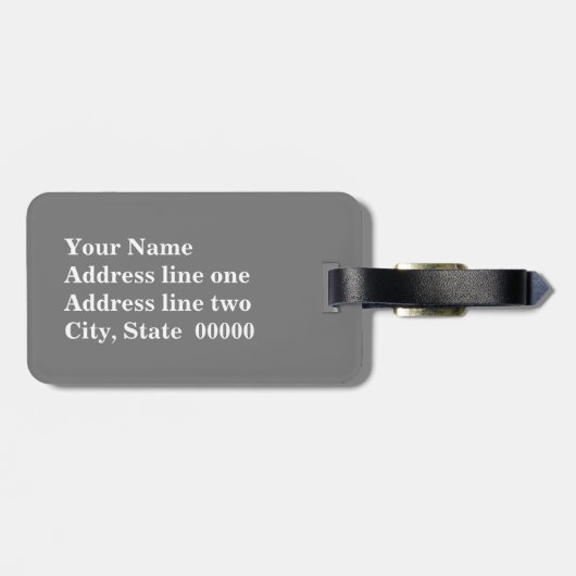 Ikat Zickzack Streifen - grau/grau, schwarz/weiß Gepäckanhänger (Rückseite horizontal)