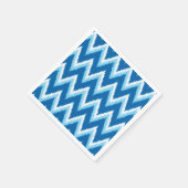 Ikat Zickzack Streifen - Kobalt, Sky Blue und Whit Serviette (Ecke)