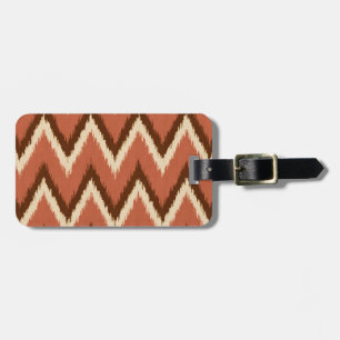 Ikat Zickzack Streifen - Rost, Braun und Beige Gepäckanhänger