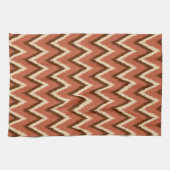Ikat Zickzack Streifen - Rost, Braun und Beige Geschirrtuch (Horizontal)