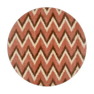 Ikat Zickzack Streifen - Rost, Braun und Beige Schneidebrett