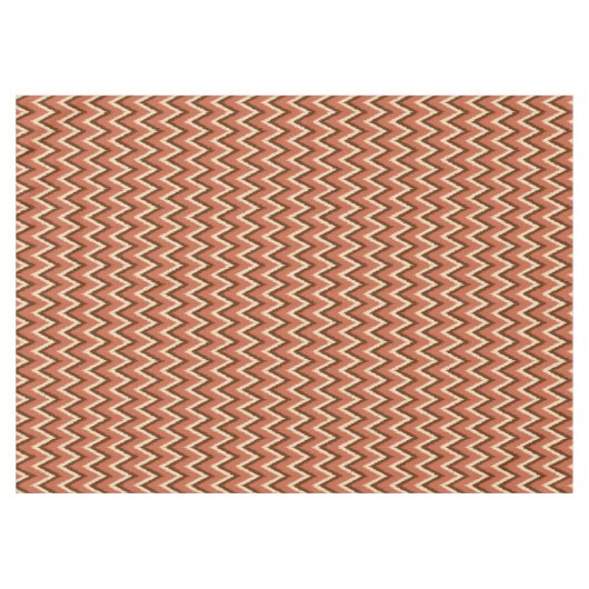 Ikat Zickzack Streifen - Rost, Braun und Beige Tischdecke (Vorderseite (Horizontal))