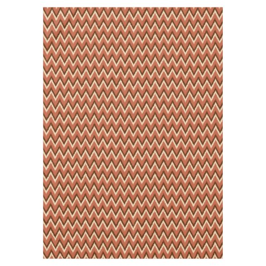 Ikat Zickzack Streifen - Rost, Braun und Beige Tischdecke (Vorderseite)