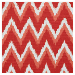 Ikat Zickzack Streifen - Rost-Orange und Weiß Stoff