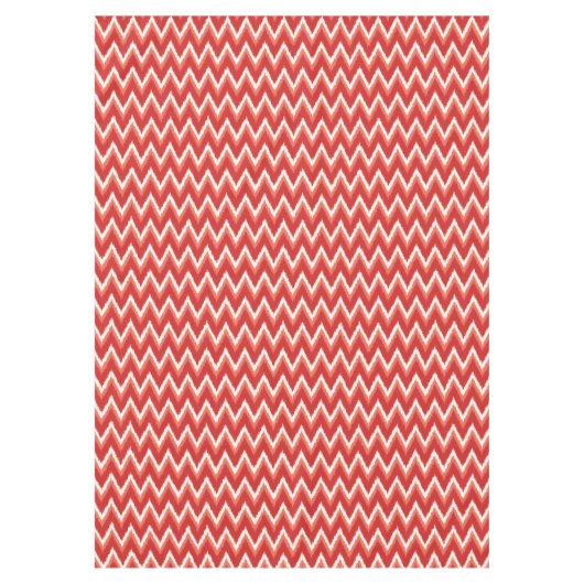 Ikat-Zickzack Streifen - Rost-Orange und Weiß Tischdecke (Vorderseite)