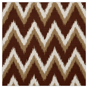 Ikat Zickzack Streifen - schokoladenbraun u. beige Stoff