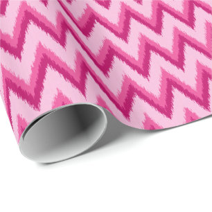 Ikat Zickzack Stripes - Fuchsia und Pink Geschenkpapier