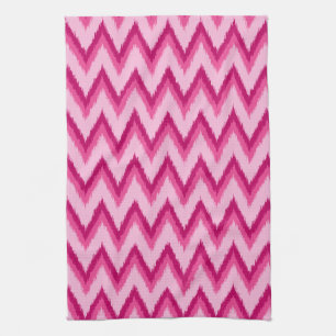 Ikat Zickzack Stripes - Fuchsia und Pink Geschirrtuch