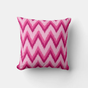 Ikat Zickzack Stripes - Fuchsia und Pink Kissen
