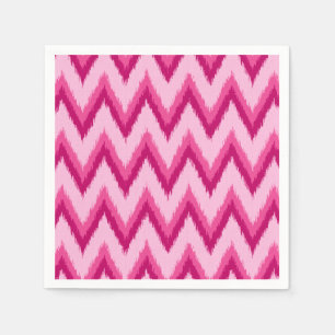 Ikat Zickzack Stripes - Fuchsia und Pink Serviette