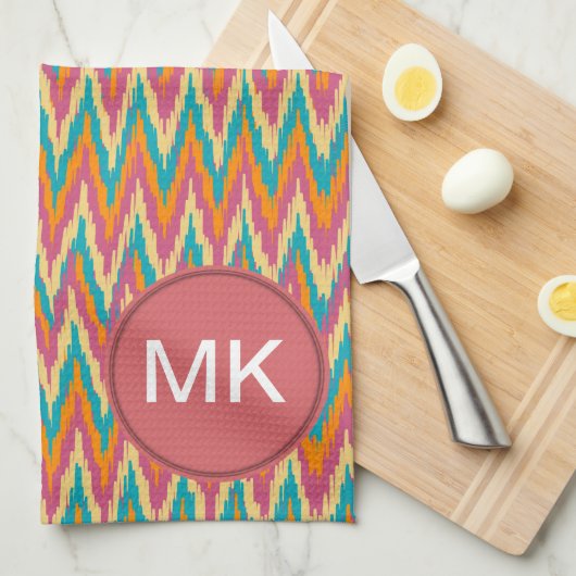 iKat Zigzag Design Gewürzfarben Geschirrtuch (Viertel Falte)