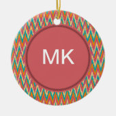 iKat Zigzag Design Gewürzfarben Keramik Ornament (Vorne)