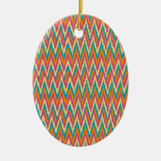 iKat Zigzag Design Gewürzfarben Keramik Ornament (Vorne)