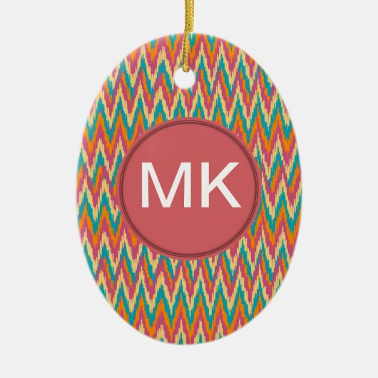 iKat Zigzag Design Gewürzfarben Keramik Ornament (Vorne)