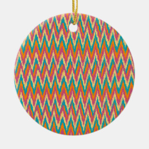 iKat Zigzag Design Gewürzfarben Keramikornament