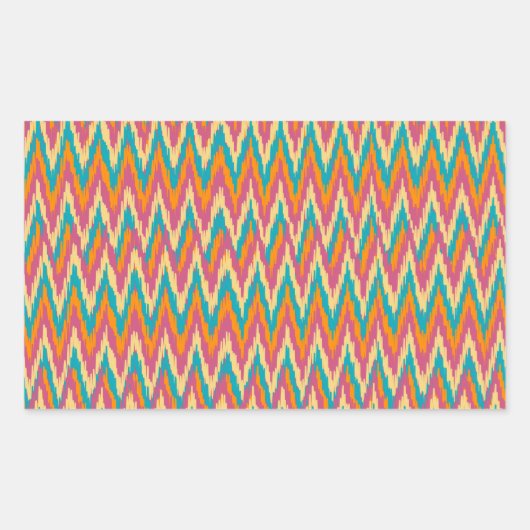 iKat Zigzag Design Gewürzfarben Rechteckiger Aufkleber (Vorderseite)