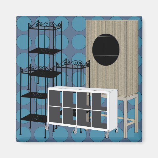 Ikea Möbelshelves Blue Magnet (Vorne)