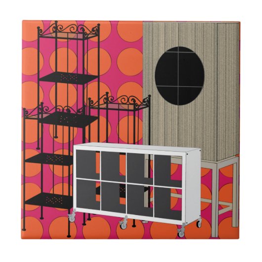 Ikea Möbelshelves Orange Tile Fliese (Vorderseite)