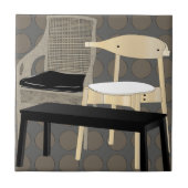 Ikea Möbelstühle aus Brown Tile Fliese (Vorderseite)