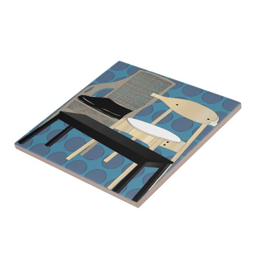 Ikea Möbelstühle sind blaue Tile Fliese (Seite)