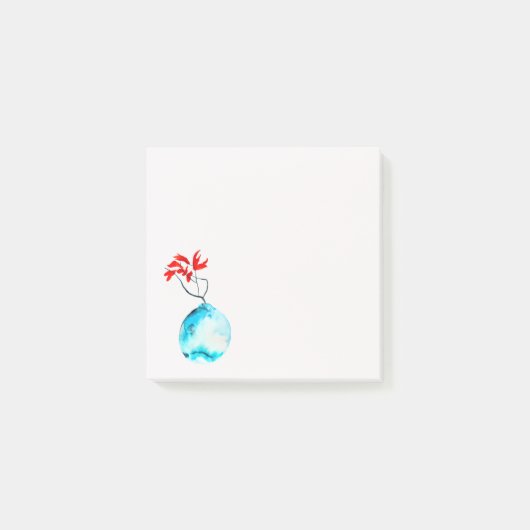 Ikebana Aquarellblase Post-it Klebezettel (Vorderseite)