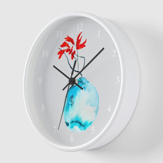 Ikebana Aquarellblase Uhr (Winkel)