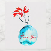 Ikebana Aquarellblase Weinetikett (Einzelnes Label)