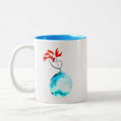 Ikebana Aquarellblase Zweifarbige Tasse (Links)