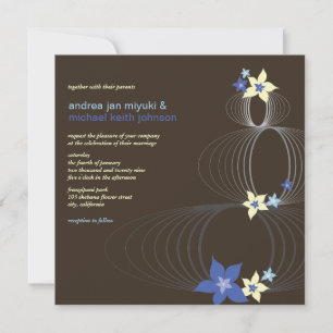 Ikebana Blaue Frangipani Tropische Hochzeitseinlad Einladung