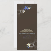 Ikebana Blue Frangipani Tropical Wedite Einladung (Rückseite)