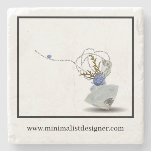 Ikebana Diamant Florist Küstenkarte Steinuntersetzer (Vorderseite)