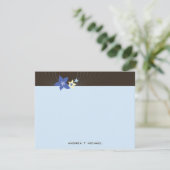 Ikebana Frangipani Blue Tropical Blume Hochzeit Dankeskarte (Stehend Vorderseite)