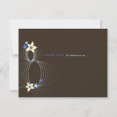 Ikebana Frangipani Blue Tropical Blume Hochzeit Dankeskarte (Rückseite)