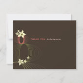 Ikebana Frangipani Pink Tropische Blume Hochzeit Dankeskarte (Rückseite)