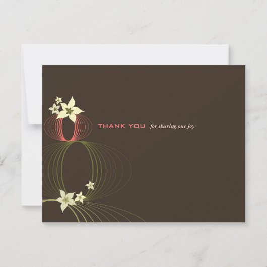 Ikebana Frangipani Pink Tropische Blume Hochzeit Dankeskarte (Rückseite)