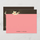 Ikebana Frangipani Pink Tropische Blume Hochzeit Dankeskarte (Vorne/Hinten)