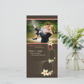 Ikebana Frangipani Pink Tropische Blume Hochzeit Save The Date (Stehend Vorderseite)