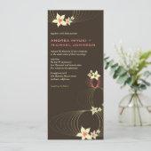 Ikebana Pink Frangipani Tropical Wedite Einladung (Stehend Vorderseite)