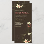 Ikebana Pink Frangipani Tropical Wedite Einladung (Vorne/Hinten)