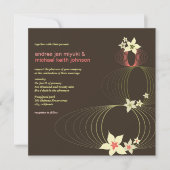 Ikebana Rosa Frangipani Einladung zur Hochzeit (Vorderseite)