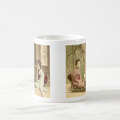 Ikebana - schöne Kimono-Mädchen, die Blumen Kaffeetasse (Mittel)