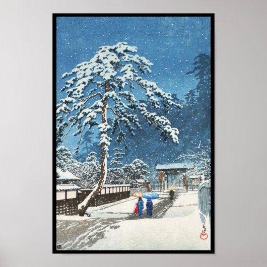 Ikegami Honmonji Temple Kawase Hasui shin hanga Poster (Vorne)