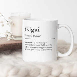 Ikigai-Definition japanisches Wörterbuch Kaffeetasse