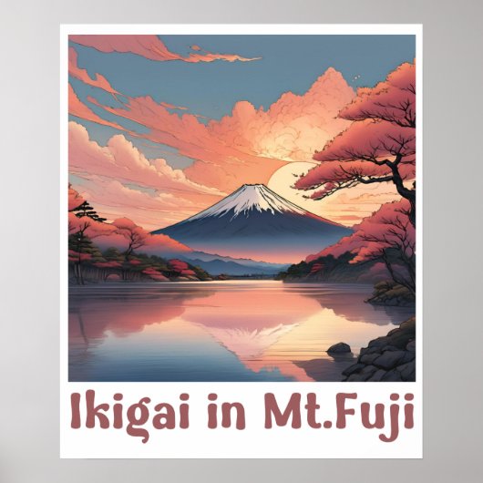 "Ikigai im Fuji: Serene Japanese Art Poster (Vorne)