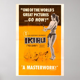 Ikiru 1952 Film POSTER DRUCK A5-A1 Akira Kurosawa