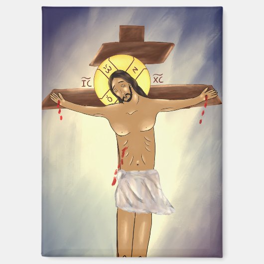 Ikone Christi am Kreuz Magnet (Vorderseite)