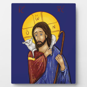 Ikone Christi des Guten Hirten Fotoplatte