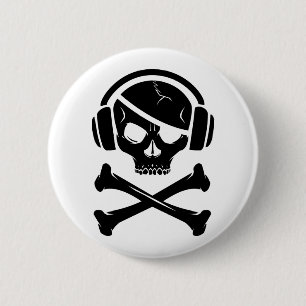 Ikone der Musik-Piraten-Piraterie Anti-RIAA Button