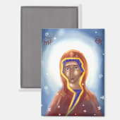 Ikone der Mutter Gottes Magnet (Vorderseite/Rückseite)