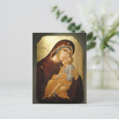 Ikone der Mutter Gottes und des Christusknaben Postkarte (Stehend Vorderseite)